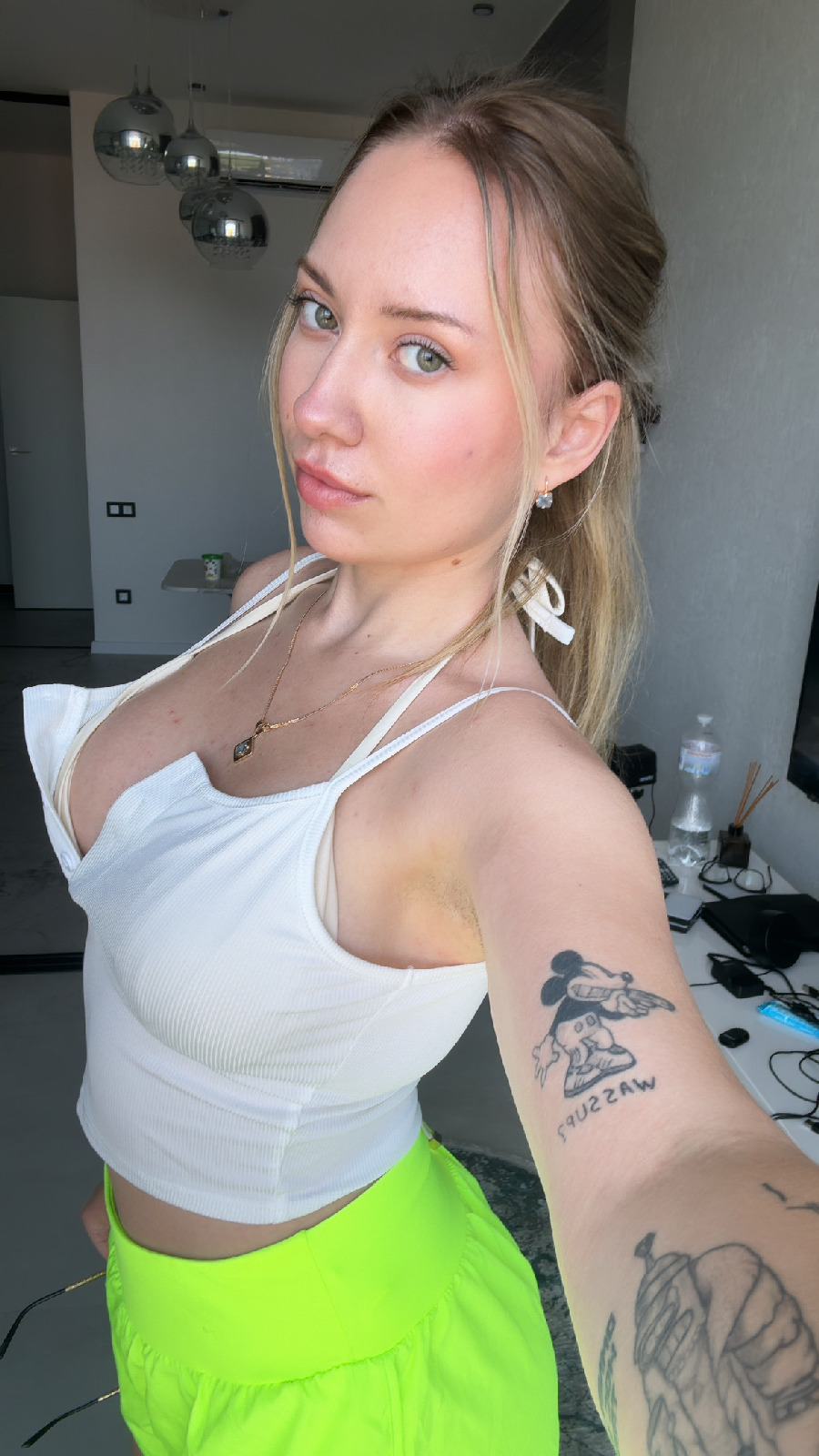 KateV in her underwear in Campus dos Goitakazis